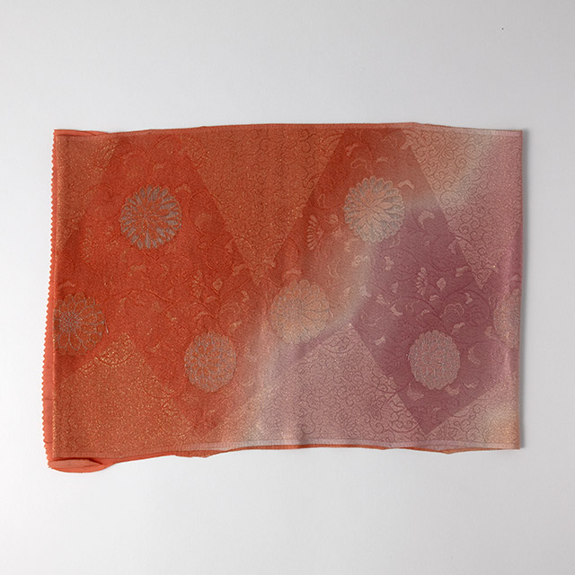 和の布 りんず オレンジ/ピンク