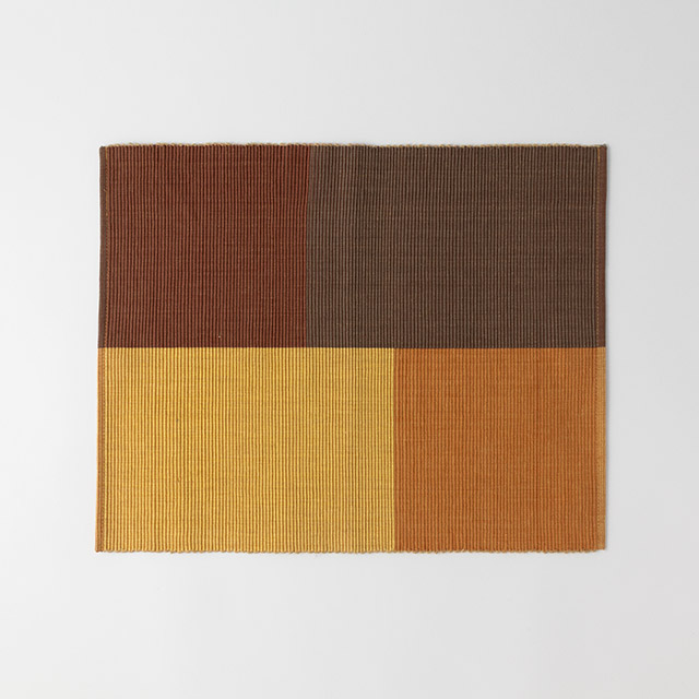 テーブルマット 茶/黄/オレンジ