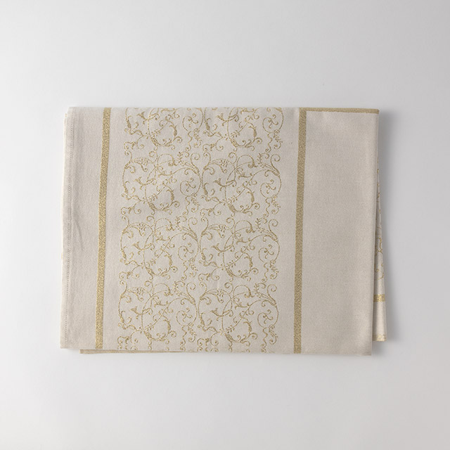 テーブルクロス　金／ベージュ　小