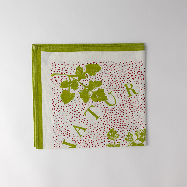 テーブルセンター LIBECO 緑/赤