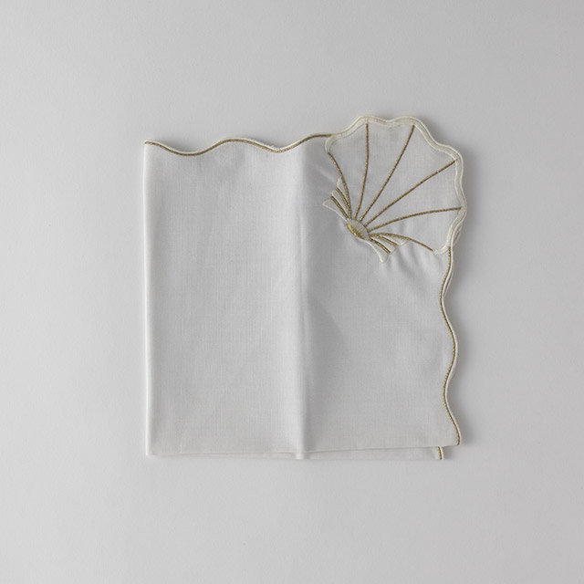 ナプキン　シェル模様　ホワイト