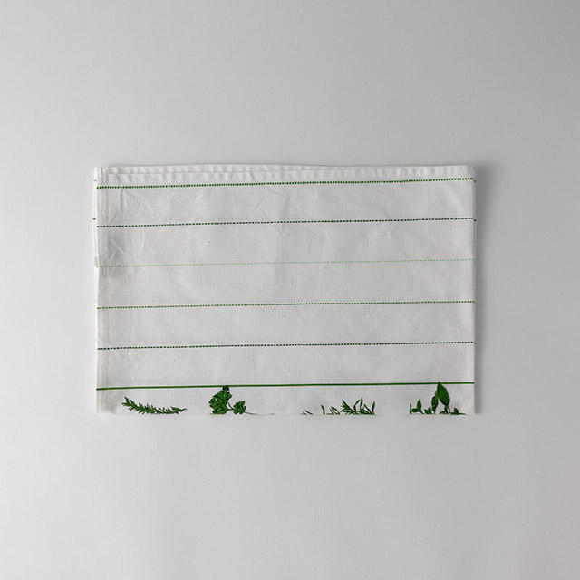 キッチンクロス　ハーブ柄　白緑