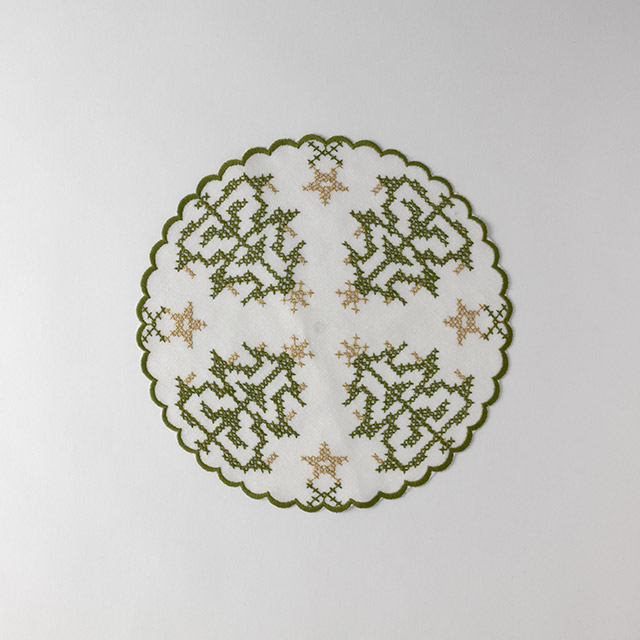 テーブルセンターX'mas　クロスステッチ木