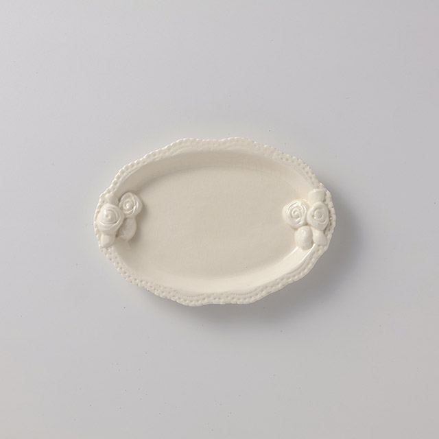 白イギリスローズ　ミニトレー