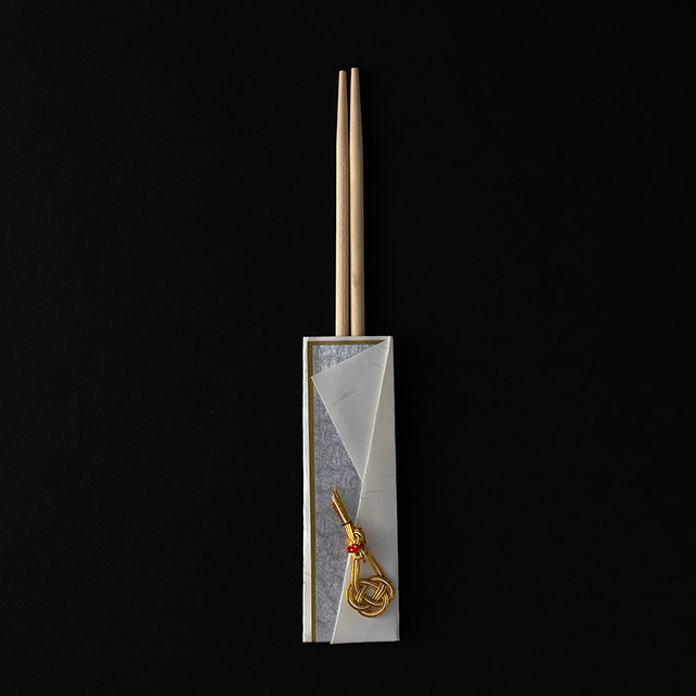 祝箸　金・銀和紙　ミニ鶴水引