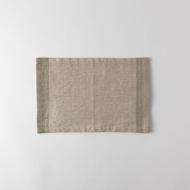 ミニランチョン　グレー／緑ライン