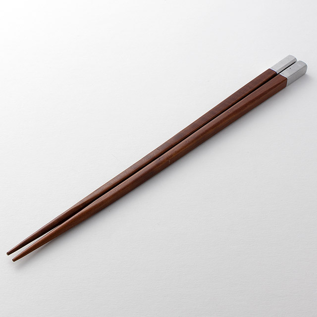 箸 薄茶(トップ銀色)