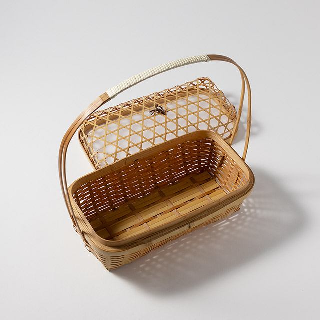 竹かご　フタ付き　ミュゼ