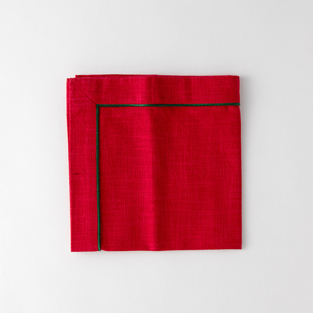 ナプキン　赤　グリーンライン