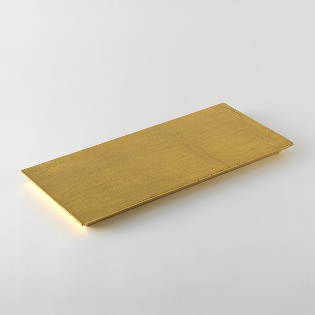 ゴールド木製トレー　長方形　L