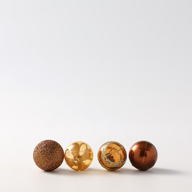 X'masオーナメント ブラウンボール小4set