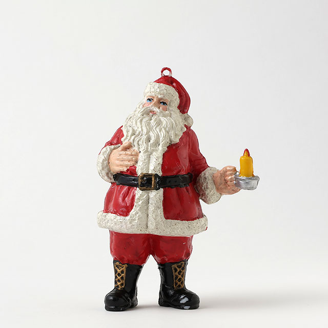 X'mas飾り　キャンドルを持つサンタ