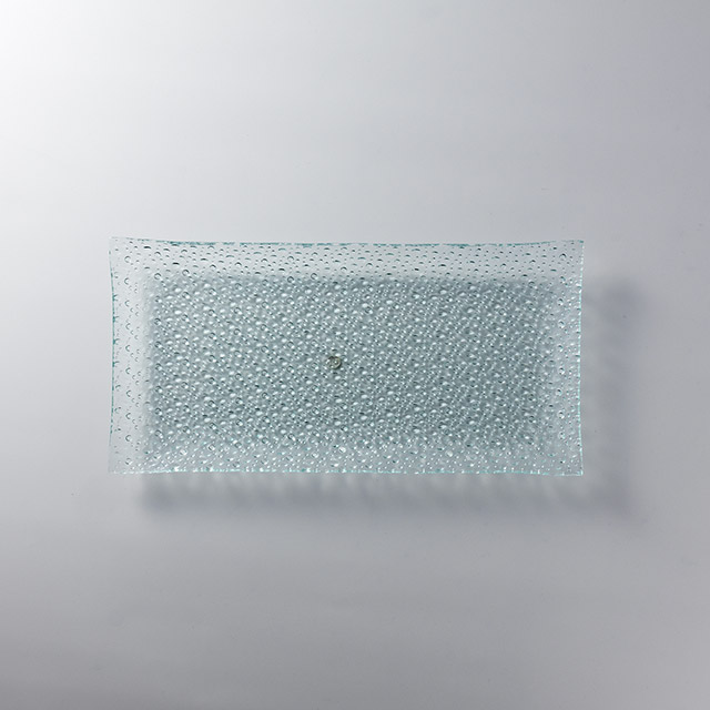 ガラス長方形皿　気泡