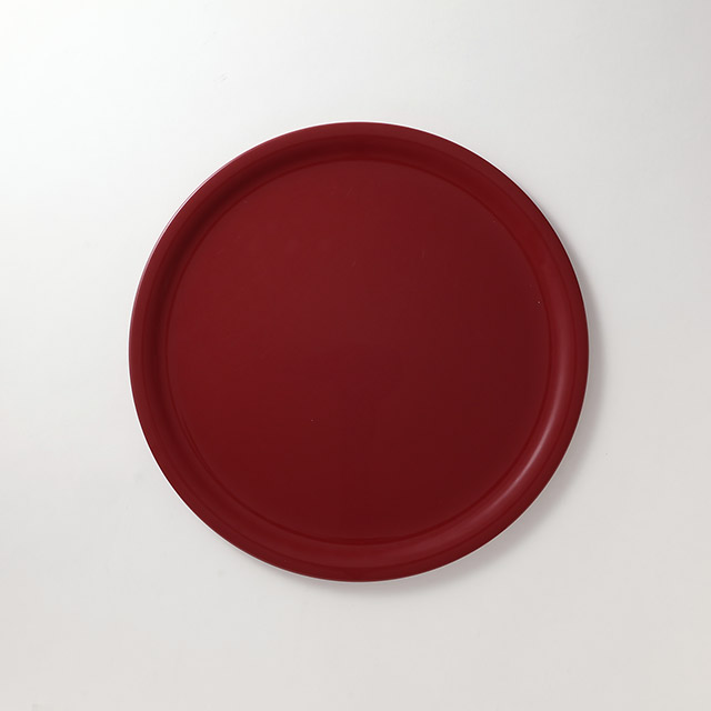 朱 うるし盆 36cm