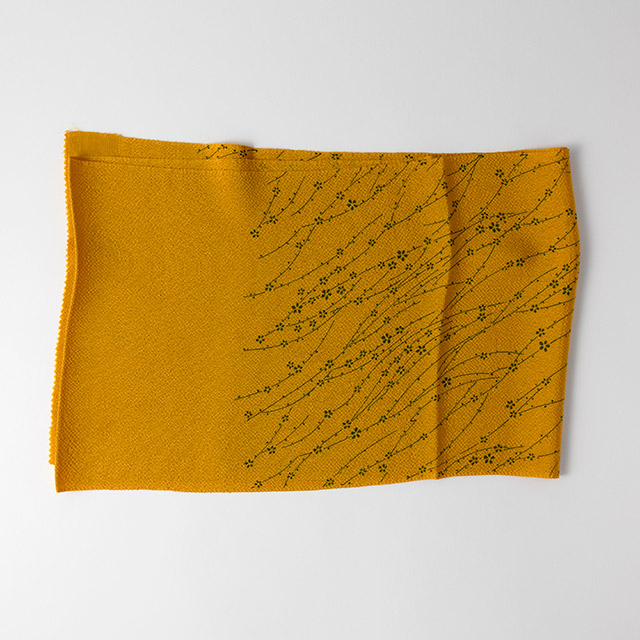 和の布 黄地 緑の小花