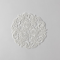 円形　レース　縁なし白マット16cm