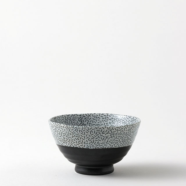 TC　飯碗白地に黒　小