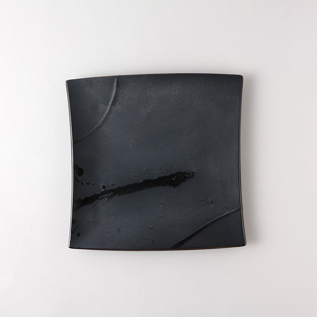 TC kawara黒スクエア皿