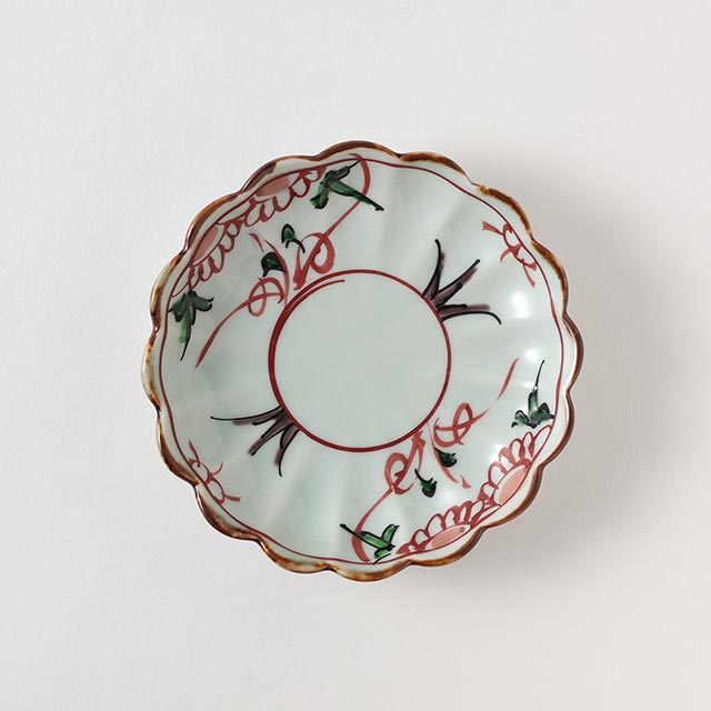 手描き小皿　12cm　赤絵