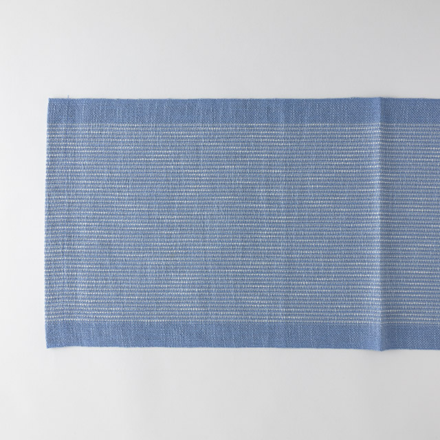 テーブルランナー ブルー/白織目