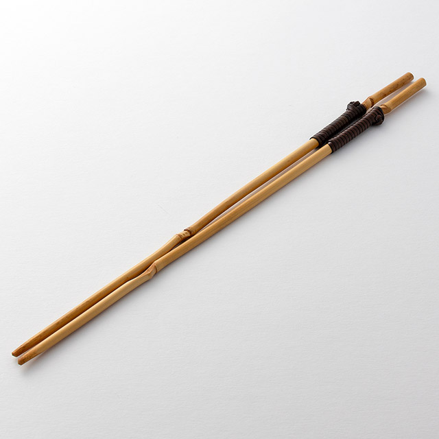 箸 天然竹に漆まき 濃茶
