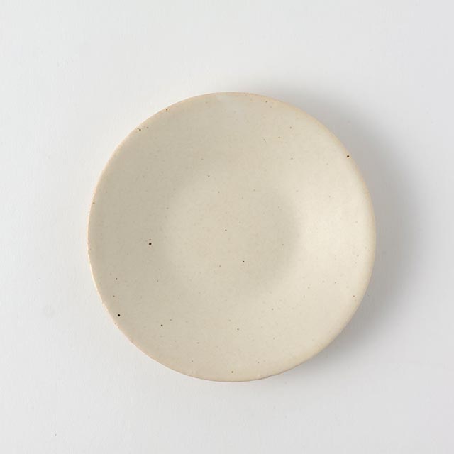 生成り　丸皿（Pe）12.5