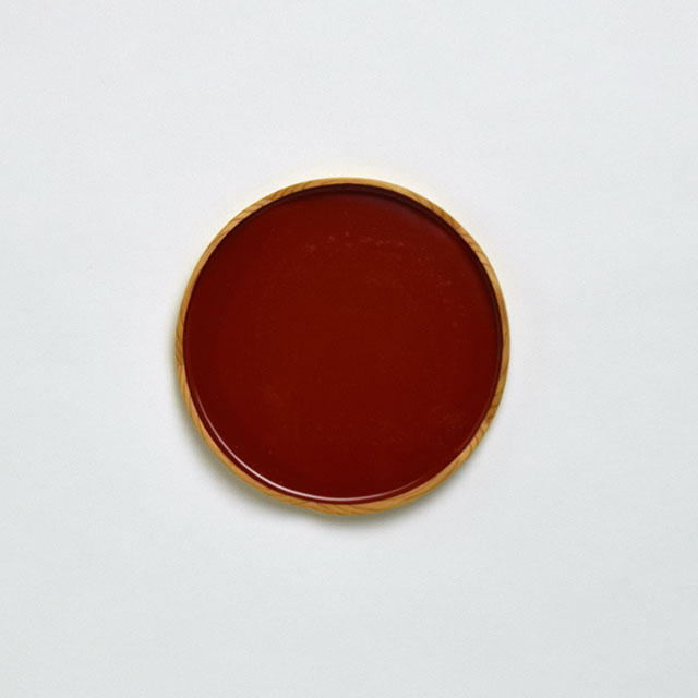 ワッパ 花型朱 銘々皿 13cm