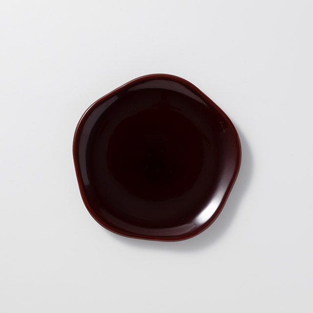 塗り溜　五角銘々皿