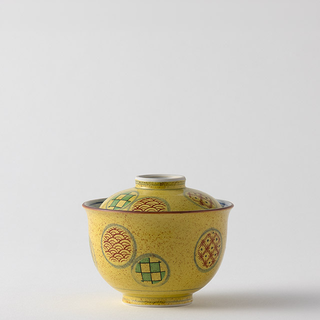 フタ物 黄色地 ポイント柄