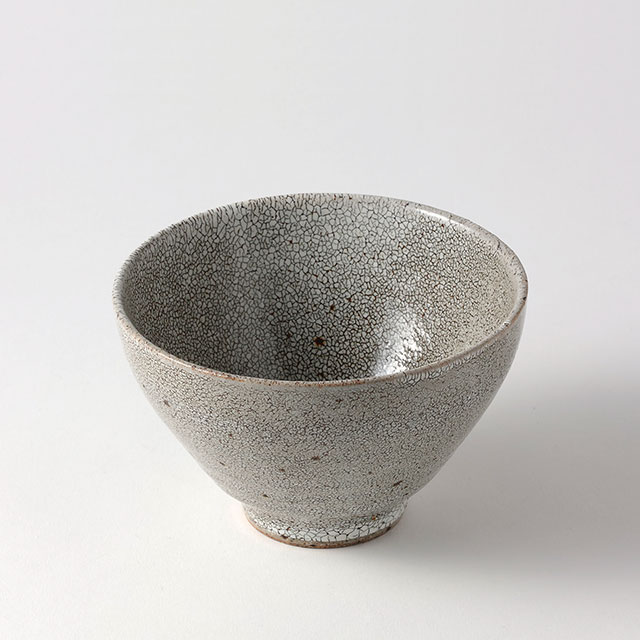 小丼　グレー／茶ドット