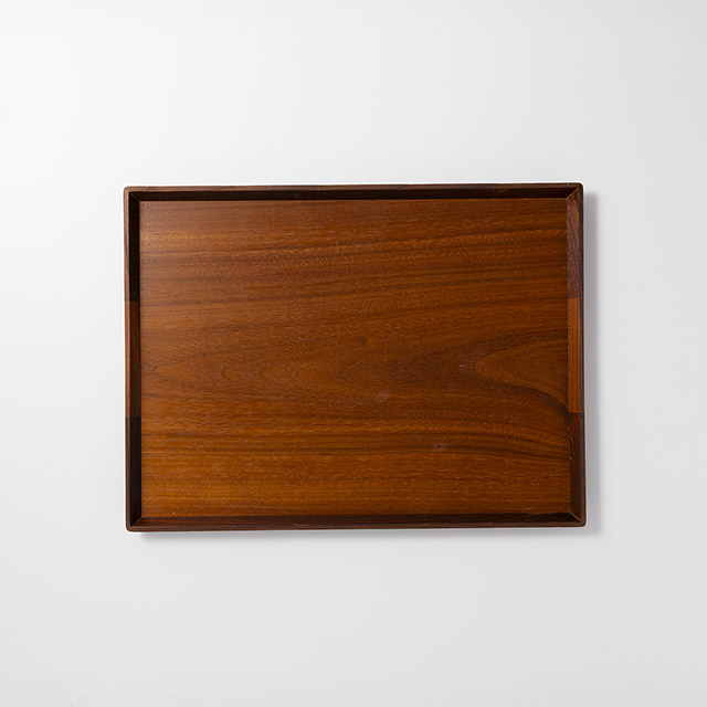 天然木　長角トレー　ダーク