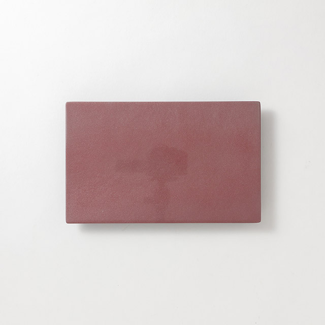 長角ピンク脚付きプレート　24×14　大