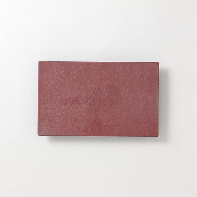 長角ピンク脚付きプレート 21×13 小