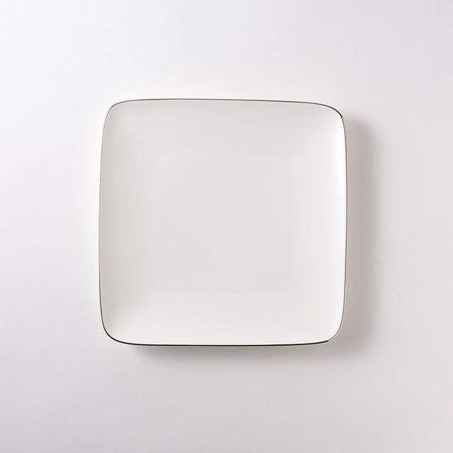 ノリタケ　スクエアプラチナライン　19cm皿