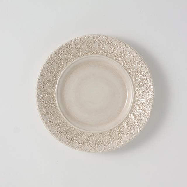 MATEUS レースプレート クリーム色 21cm