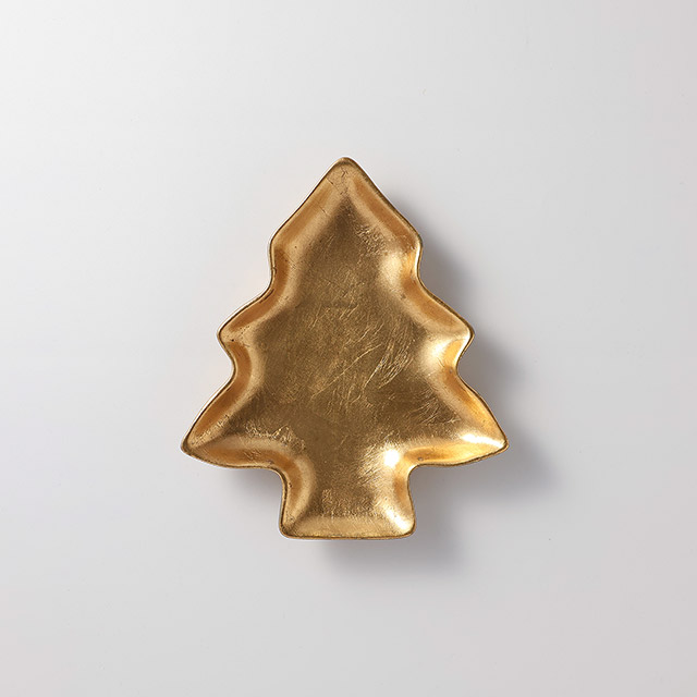 X'mas　ツリー型ゴールド皿