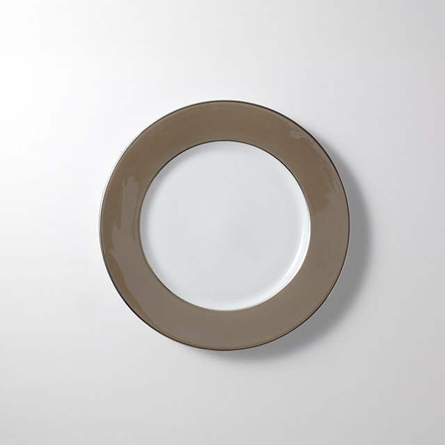 パール　ベージュプレート　Cr 28cm　大