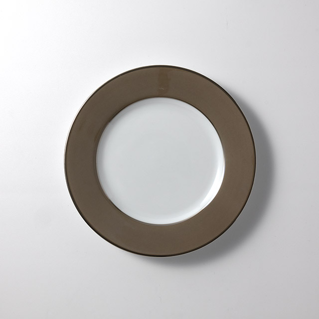 パール　ベージュプレート　Cr 21cm　小