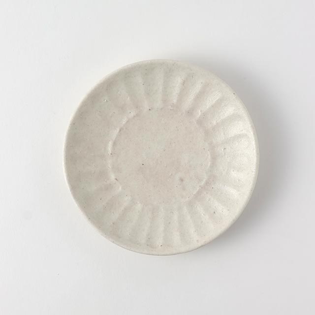 金井啓　白粉引しのぎ皿M　15cm