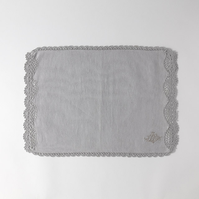 croche レースプレスマット グレー