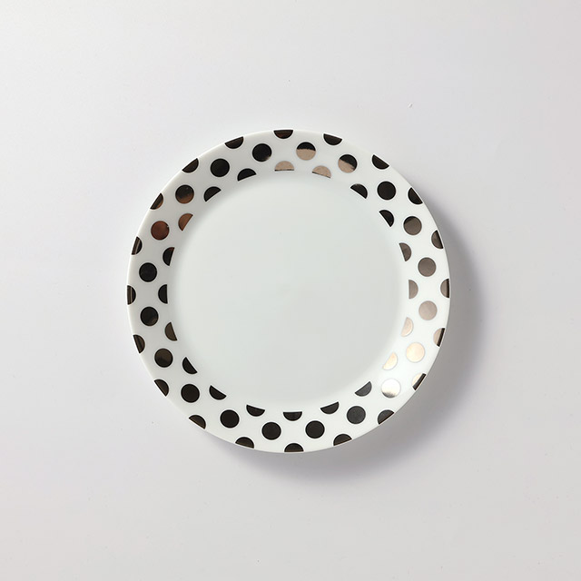 Tomi 丸皿(18cm) シルバードット