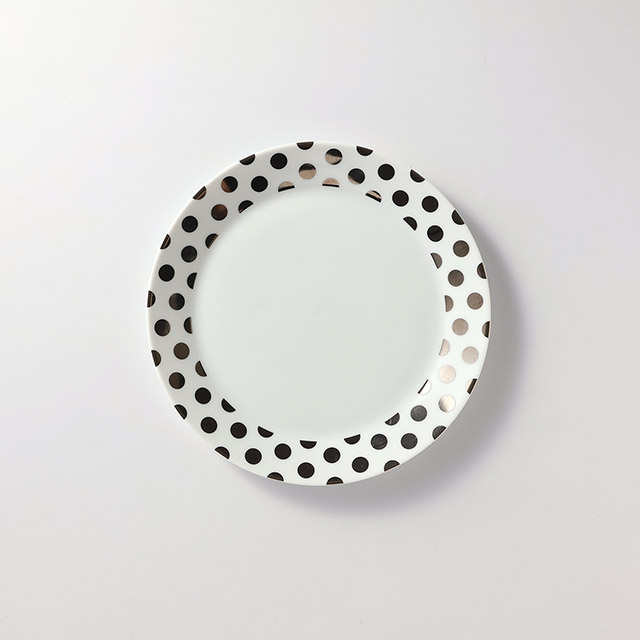 Tomi 丸皿(23cm) シルバードット