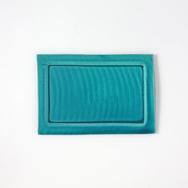 Madu 長角皿 ブルー 29.5×20.5 大(B)