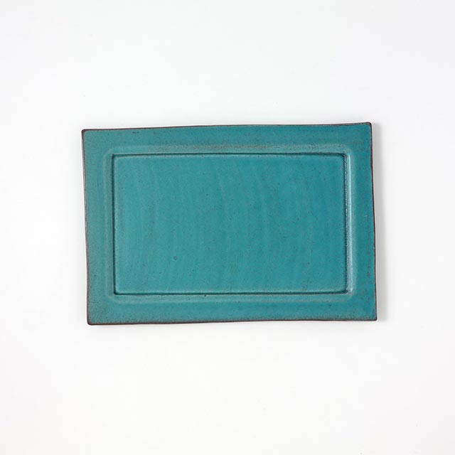 Madu 長角皿 ブルー 29.5×20.5 大(C)