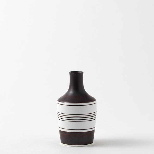 徳利 錆独楽筋　茶／白