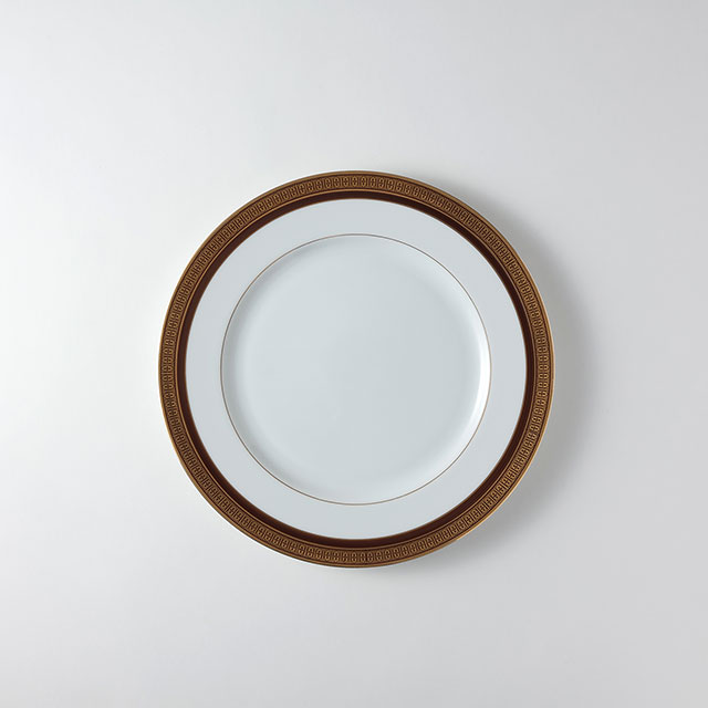 Sango 茶/金フレーム白地ディナー皿27