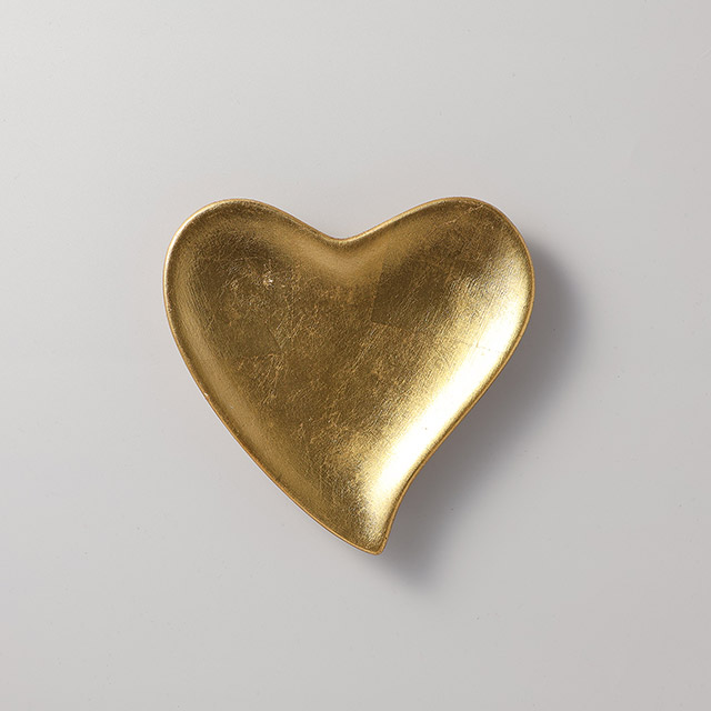 ハート型ゴールド皿　S