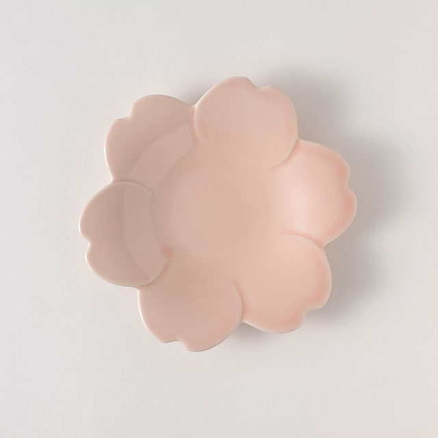 花型ピンク小皿　15cm H.K