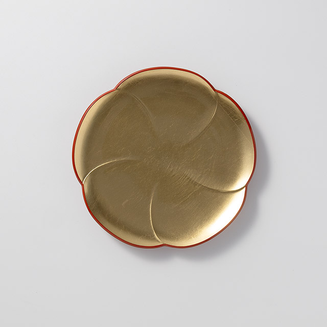 金箔 福梅皿 丸 18cm