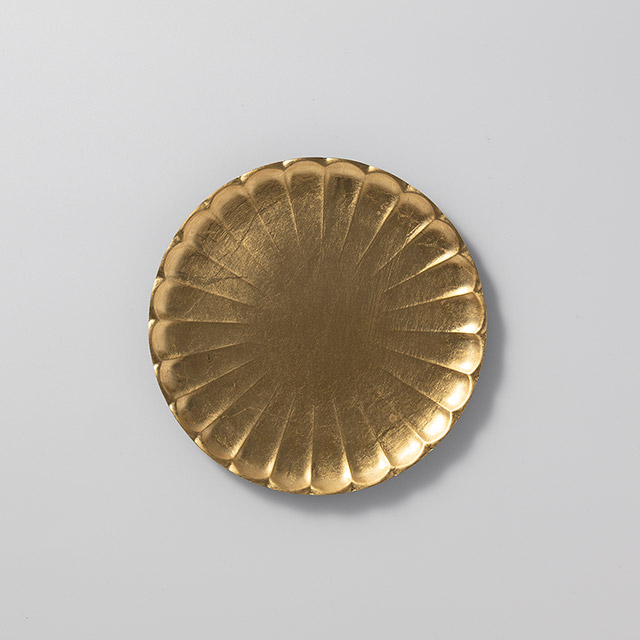 金箔 輪花皿 丸 15cm
